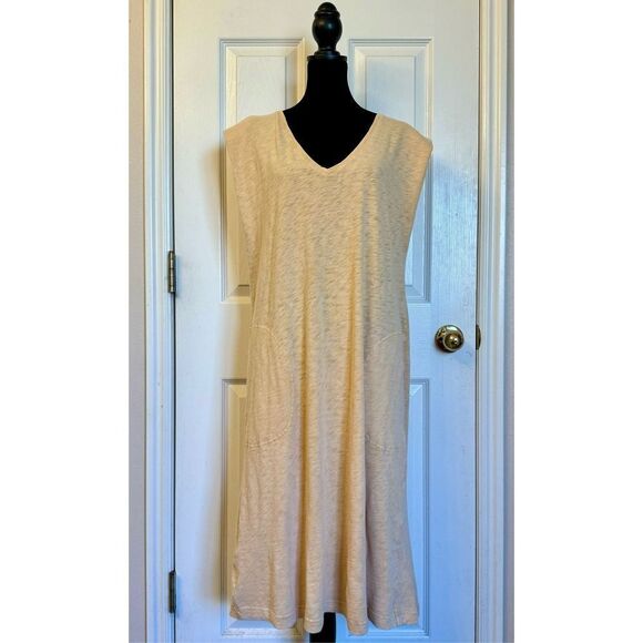 NWT Hello Nite Women’s Shell Midi Pajama Women’s Light Yellow Dress Large - Picture 1 of 11